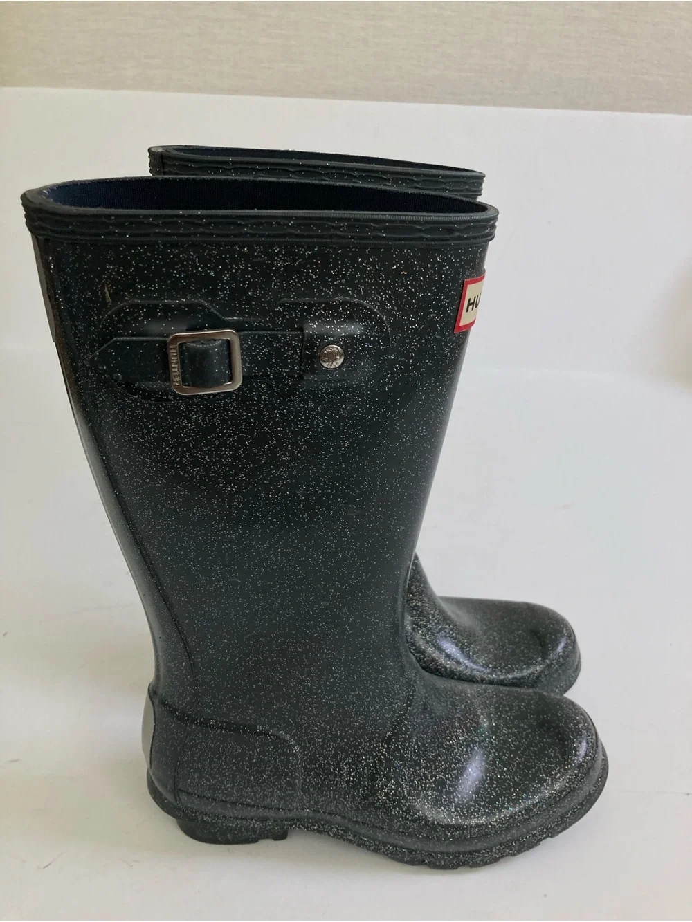 Hunter Big Kids Original Giant Glitter Rain Boots size 3 Multi Color glitter